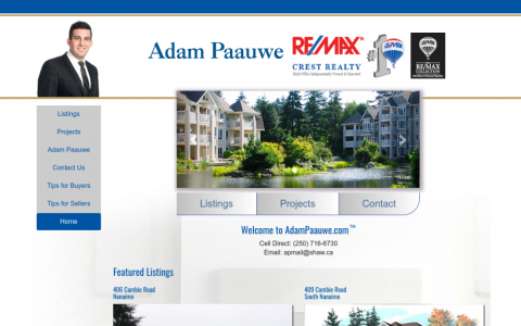 screenshot of a adam paauwe website