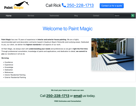 Paint Magic home page